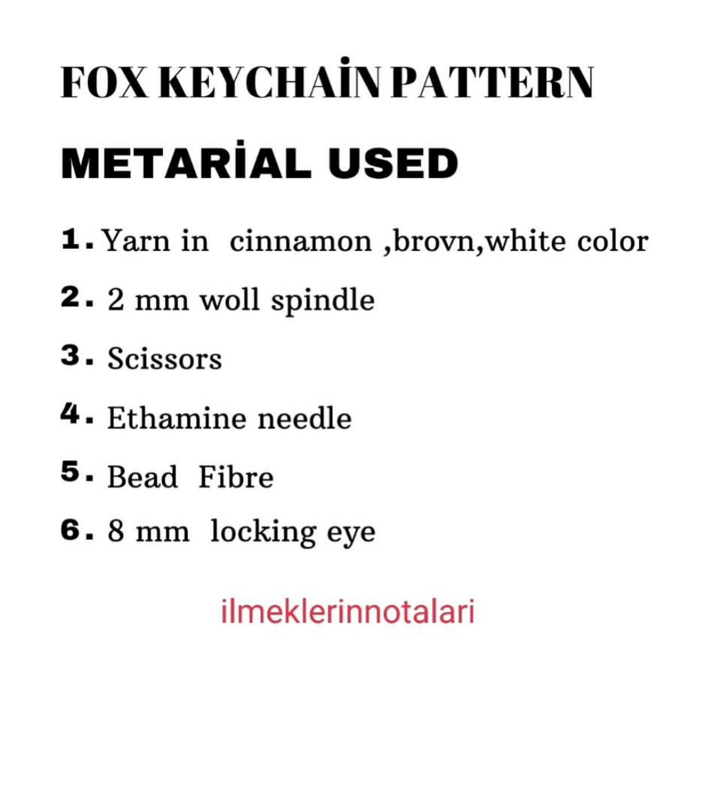 Fox Keychain Free pattern part 1