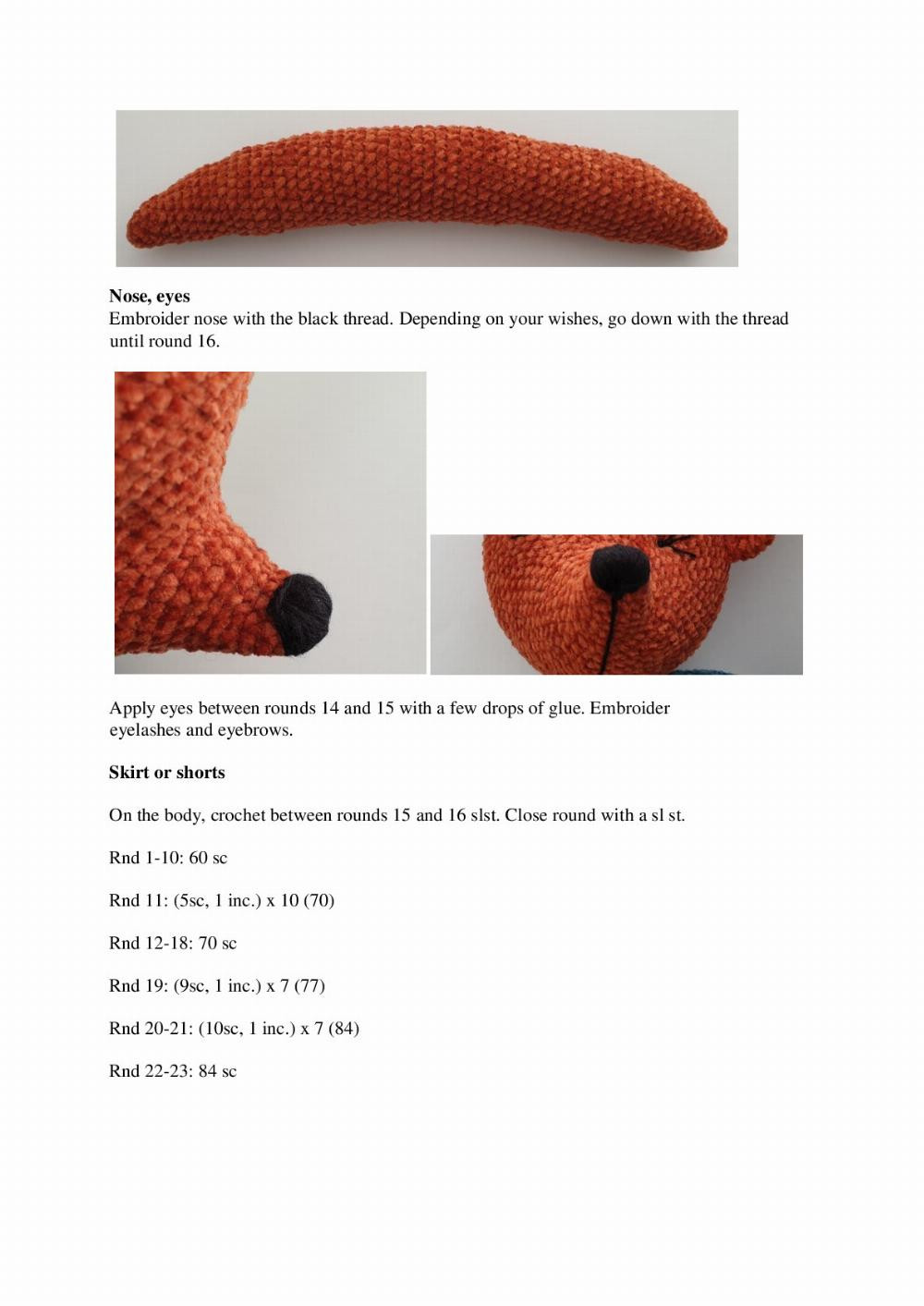 fox lady crochet pattern