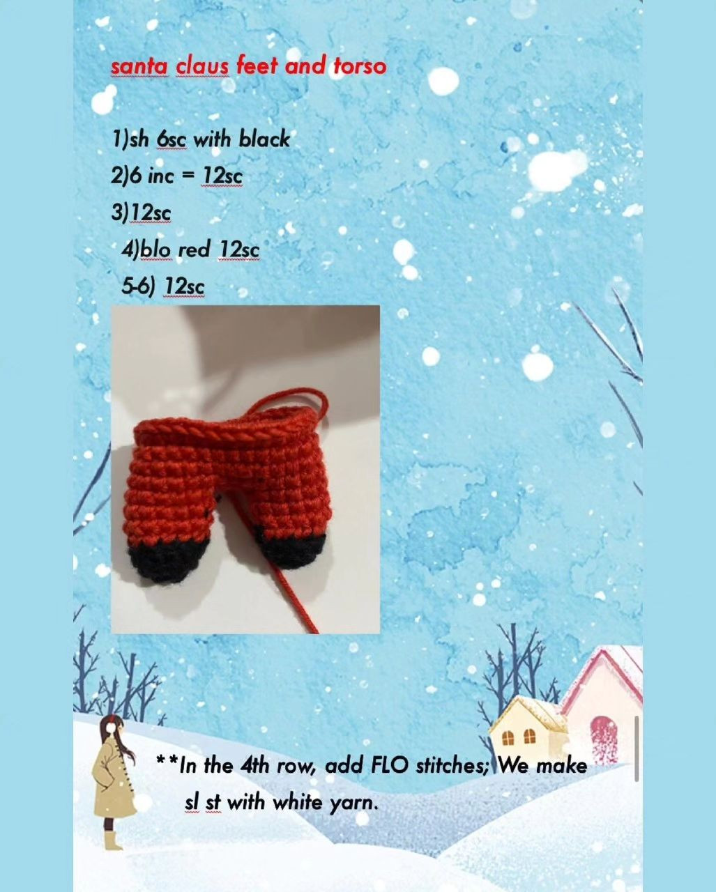 🤶Free Crochet pattern of Santa Claus wearing glasses
