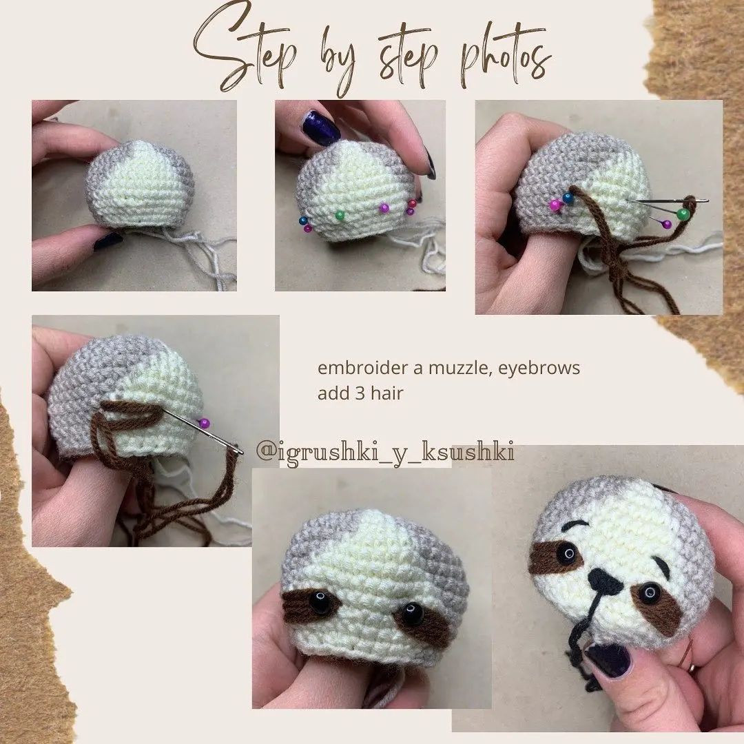 🦥Free crochet sloth