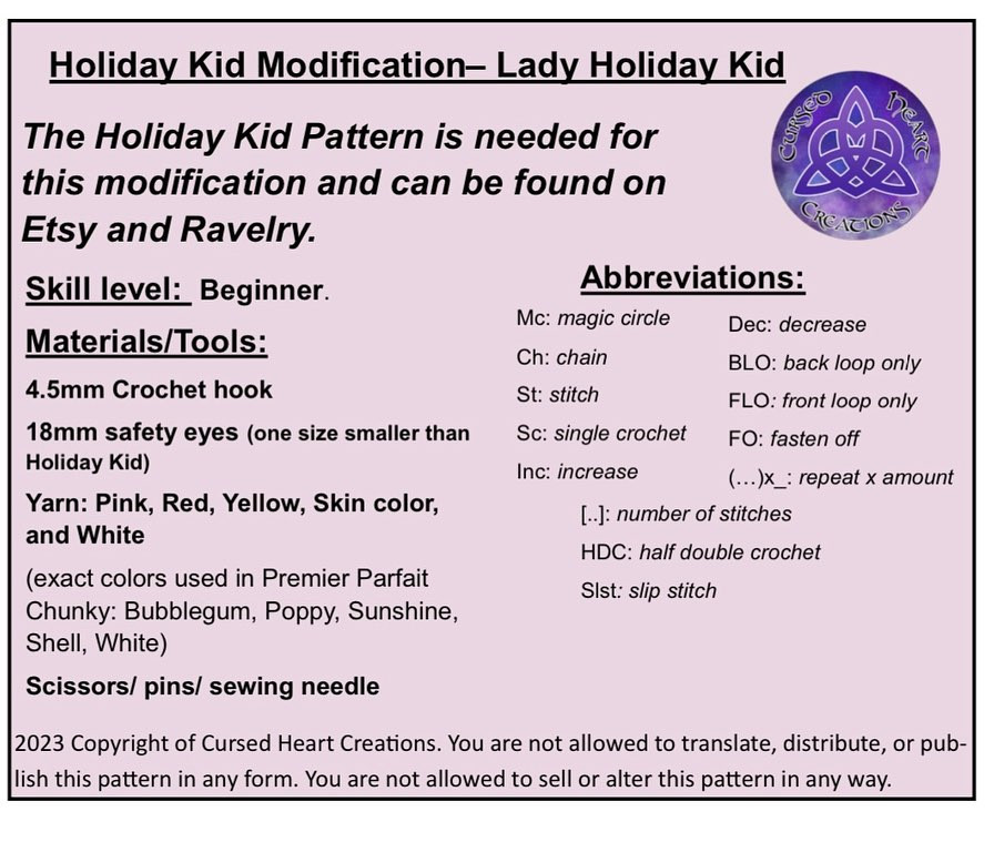 **FREE HOLIDAY KID MODIFICATION ***