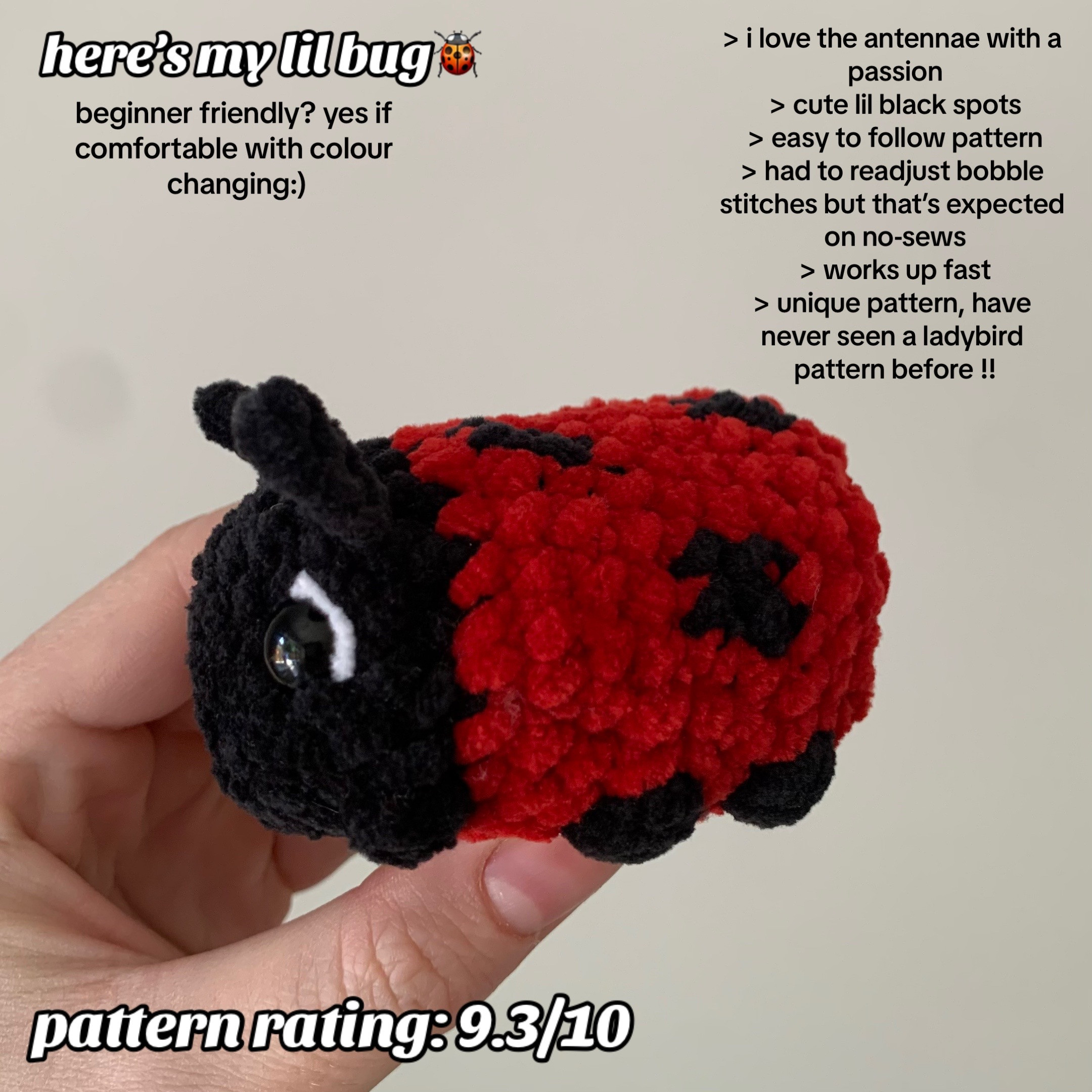 free no-sew ladybug pattern