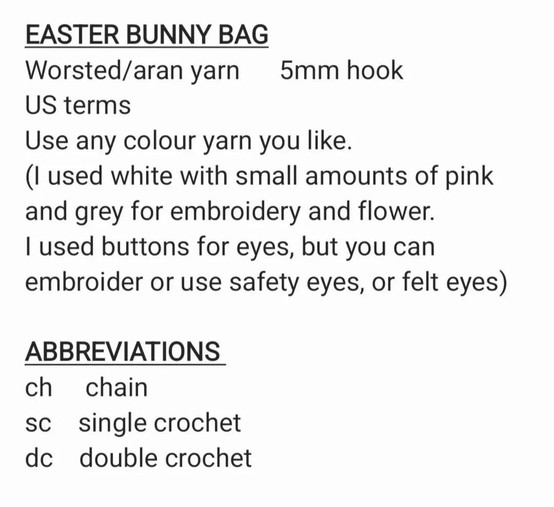 Free Pattern Bunny Bag This is a basic bag that everyone can make.