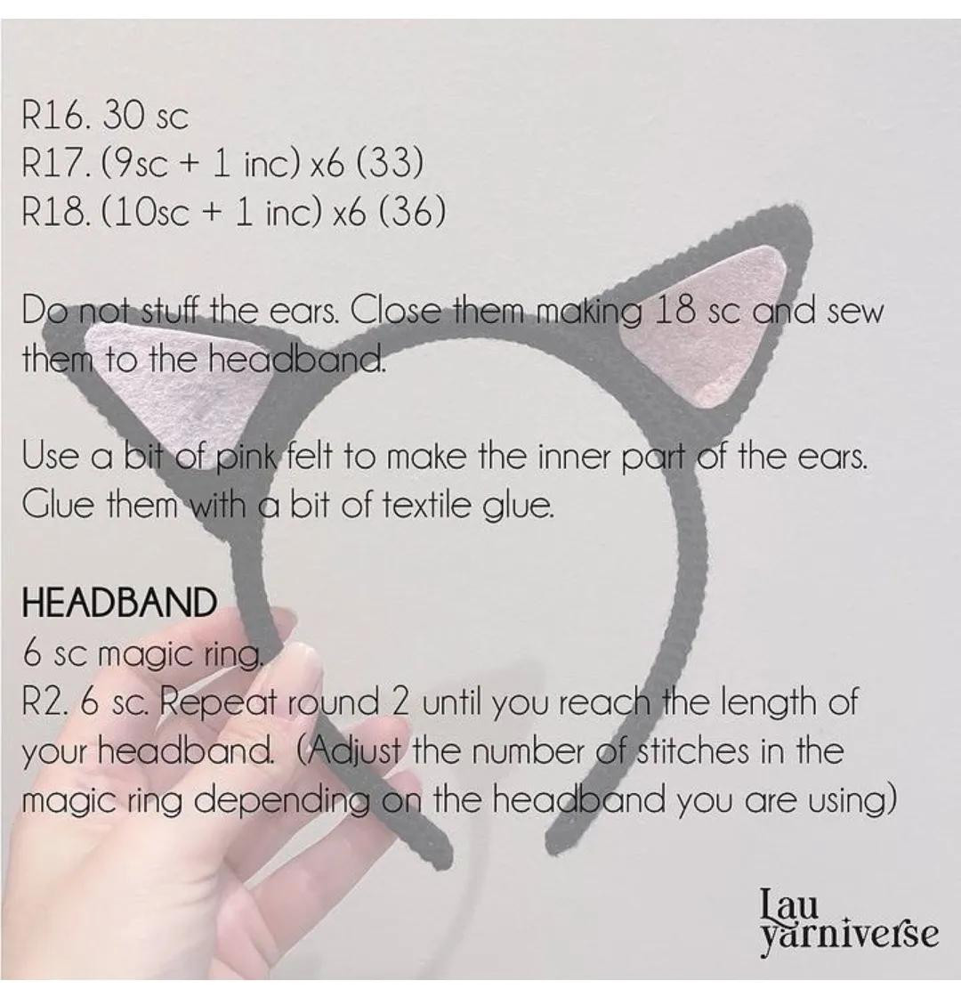 Free Pattern Cat Headband