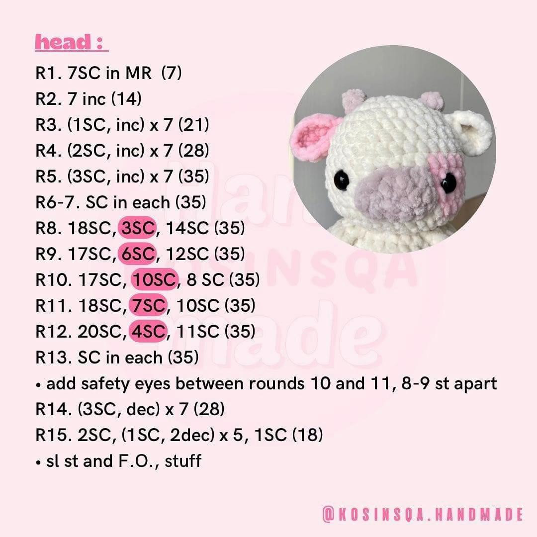 free pattern kosinsqa's baby cow