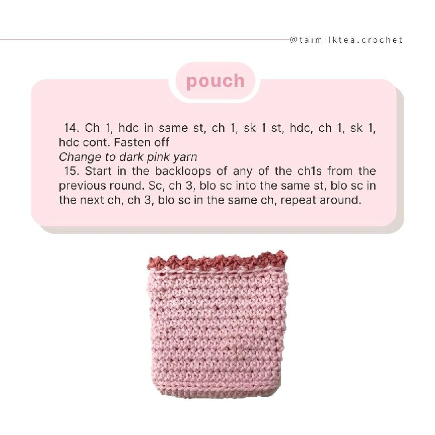 Free Pattern Sakura PouchThis functional crochet project is so cute and you can take it with you anywhere.