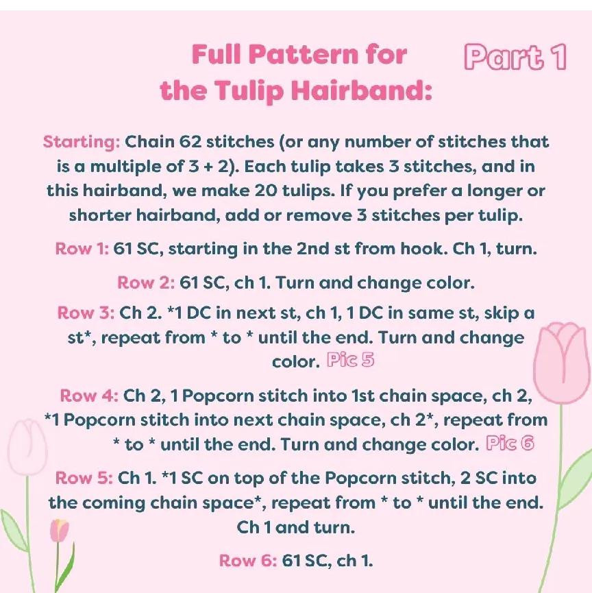 Free Pattern Tulip Headband