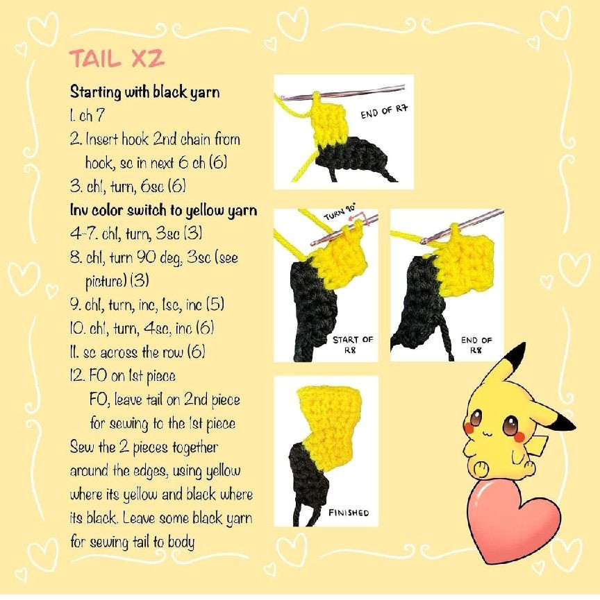 Free Pattern Valentine PikachuFirst Pikachu free pattern