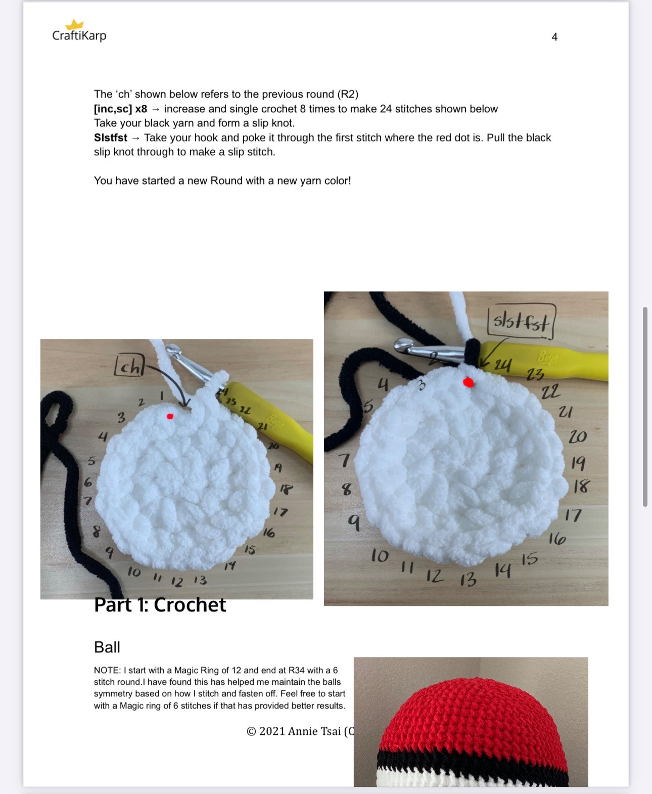 Free pokeball crochet pattern