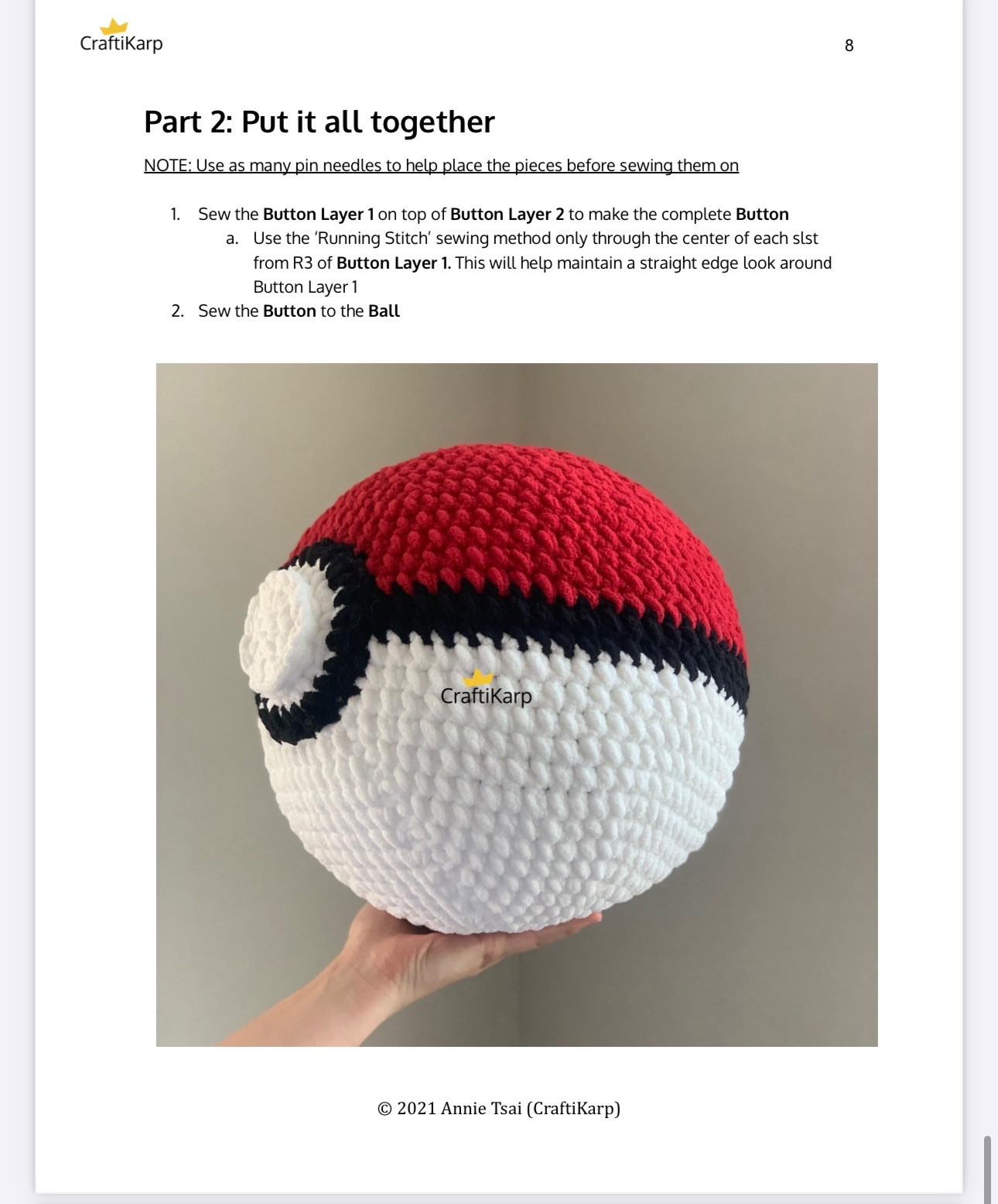 Free pokeball crochet pattern