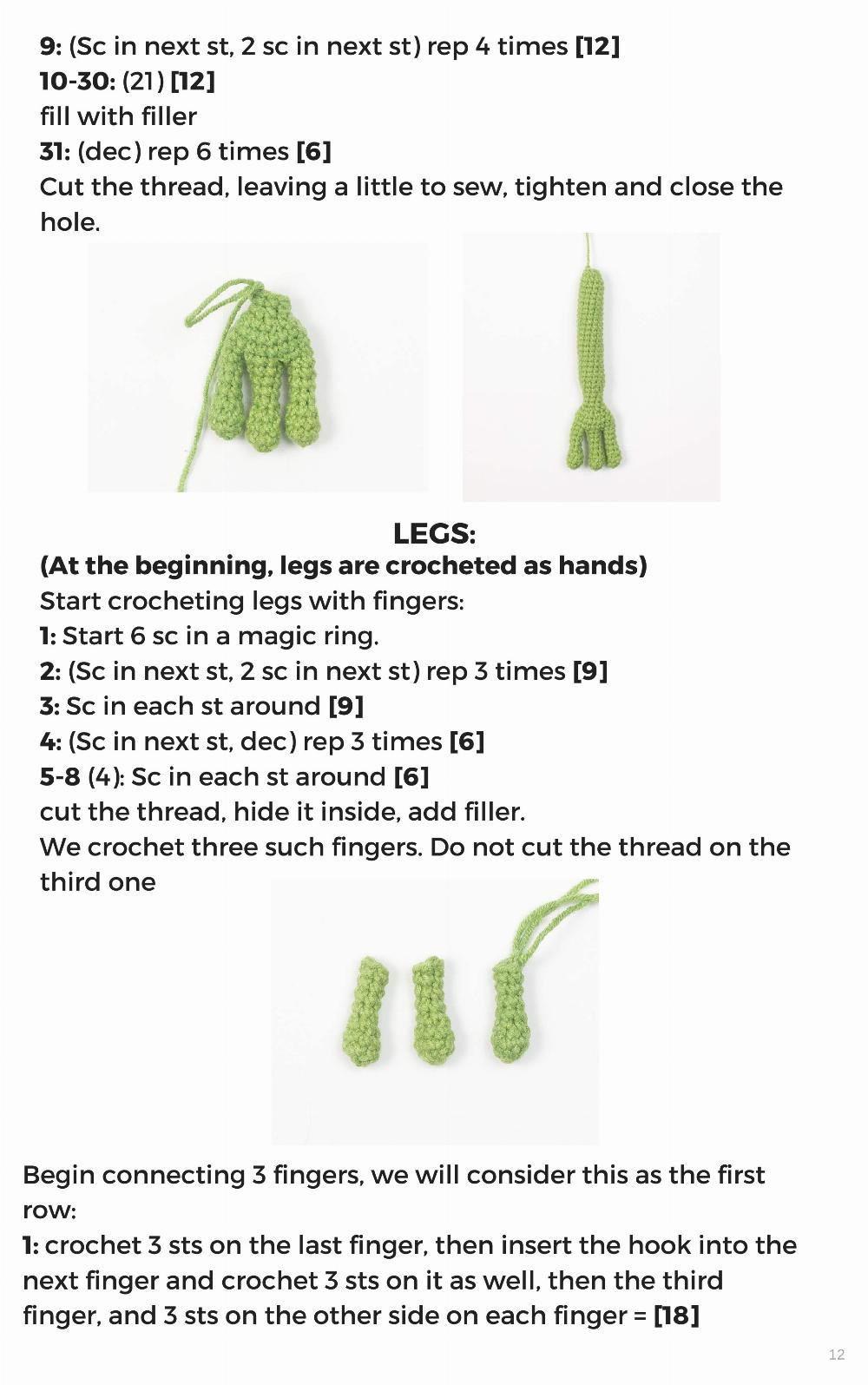 FROG, Long-legged frog crochet pattern