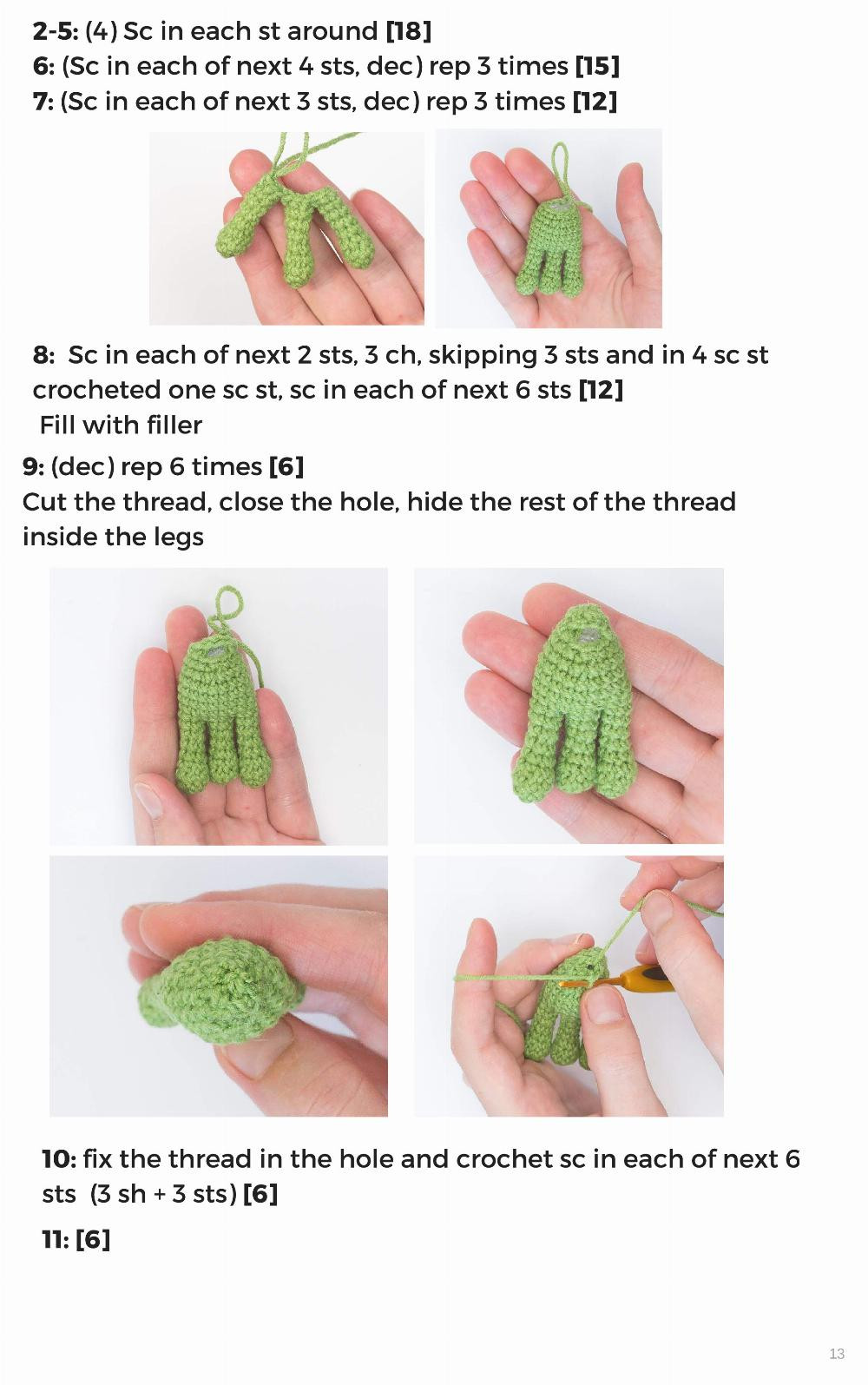 FROG, Long-legged frog crochet pattern