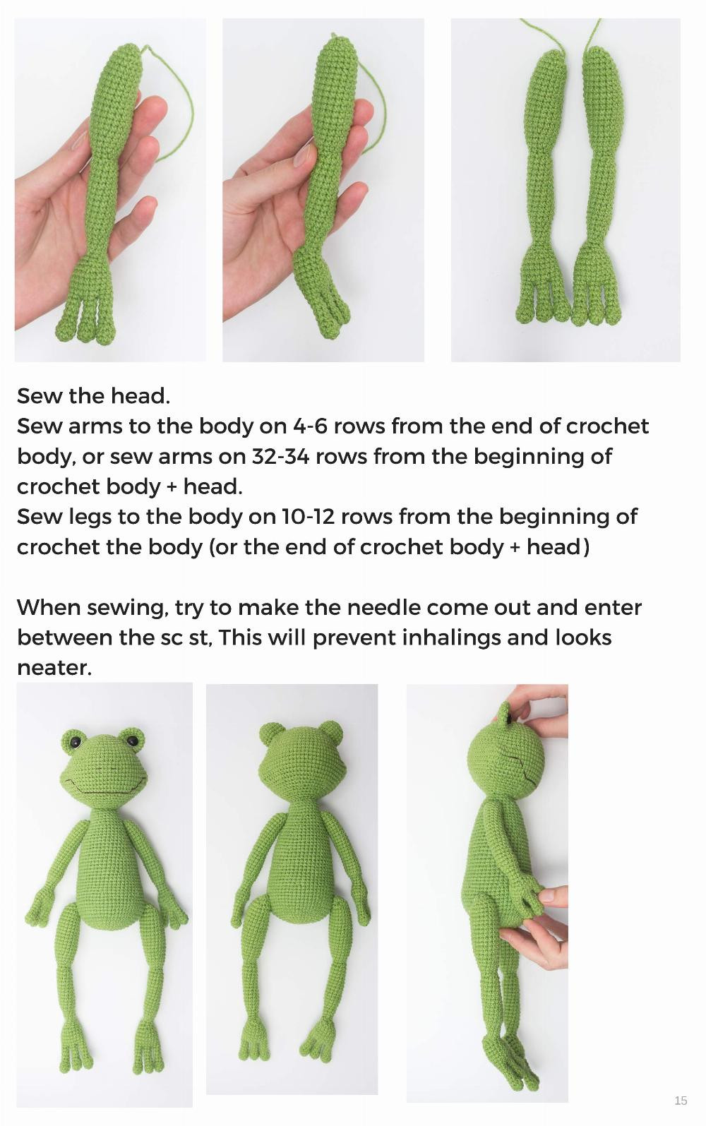 FROG, Long-legged frog crochet pattern