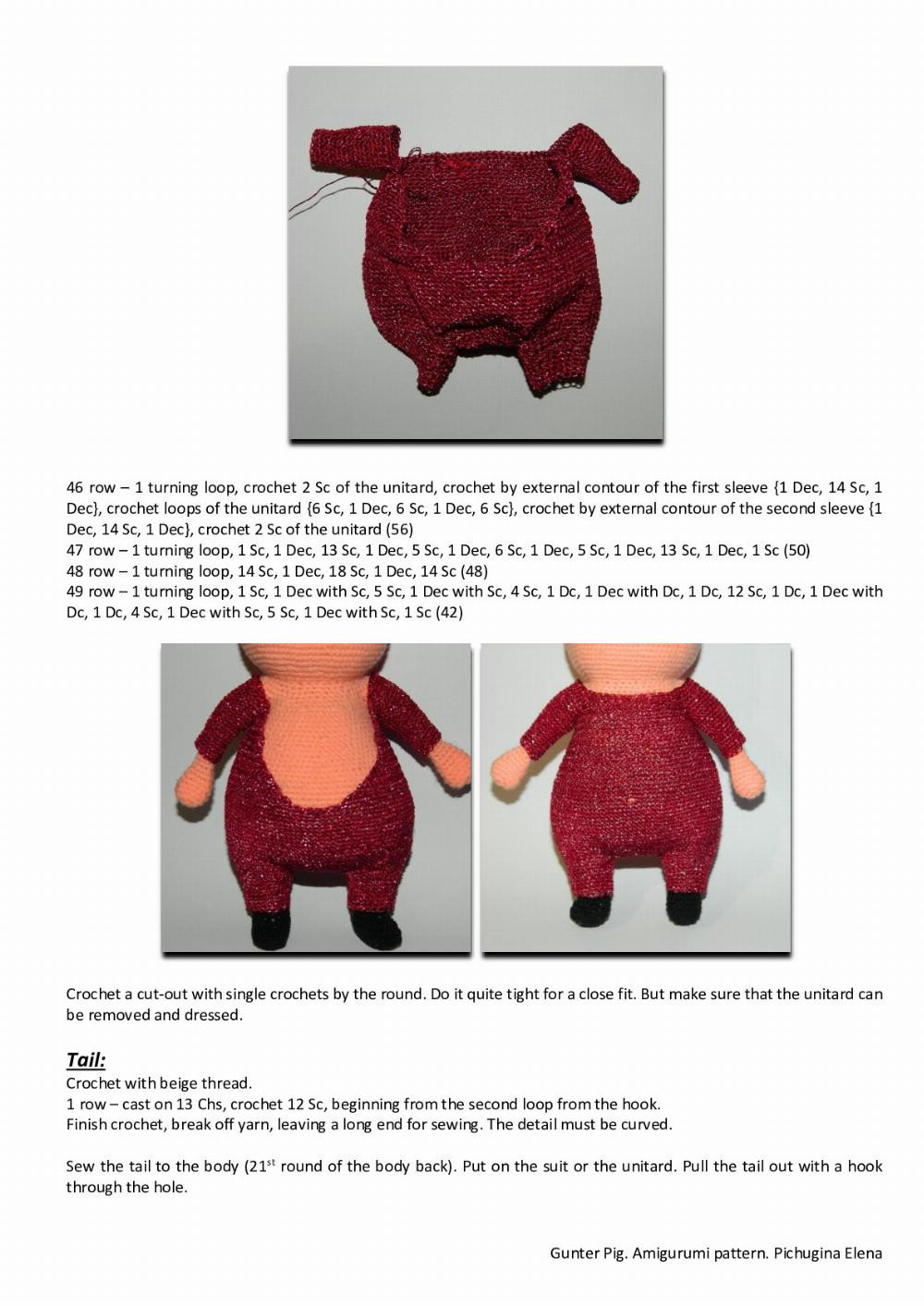 Gunter Pig Sing. Amigurumi crochet pattern