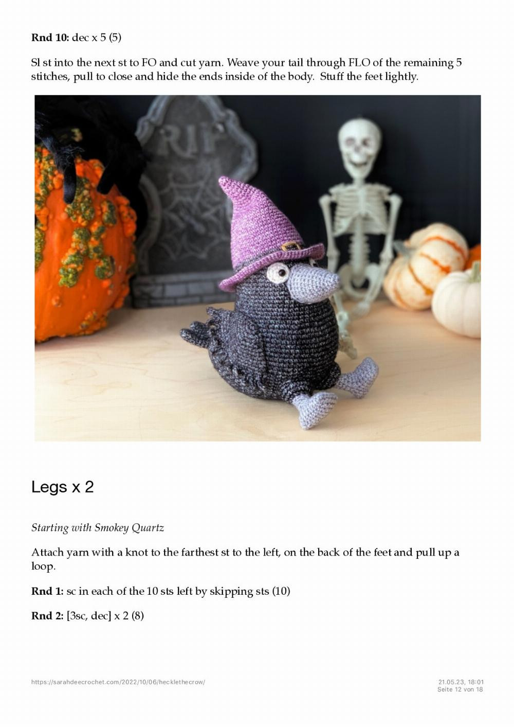 HALLOWEEN Heckle the Crow Free Crochet Amigurumi Pattern