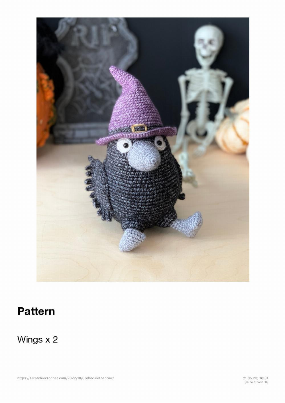 HALLOWEEN Heckle the Crow Free Crochet Amigurumi Pattern