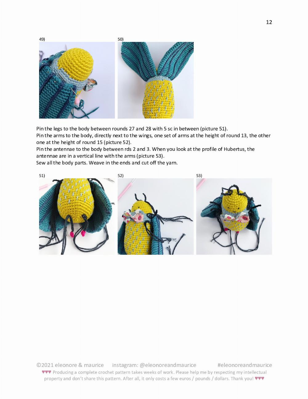 ♥ Hubertus the bug crochet pattern ♥