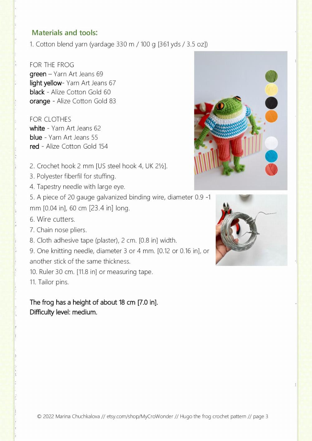 hugo the frog crochet pattern for a stuffed toy