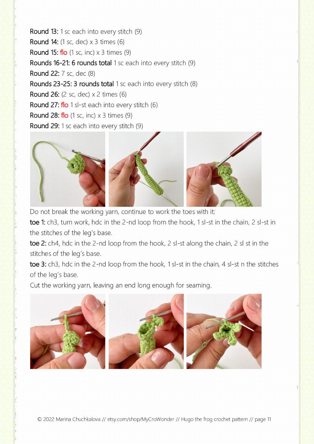 hugo the frog crochet pattern for a stuffed toy