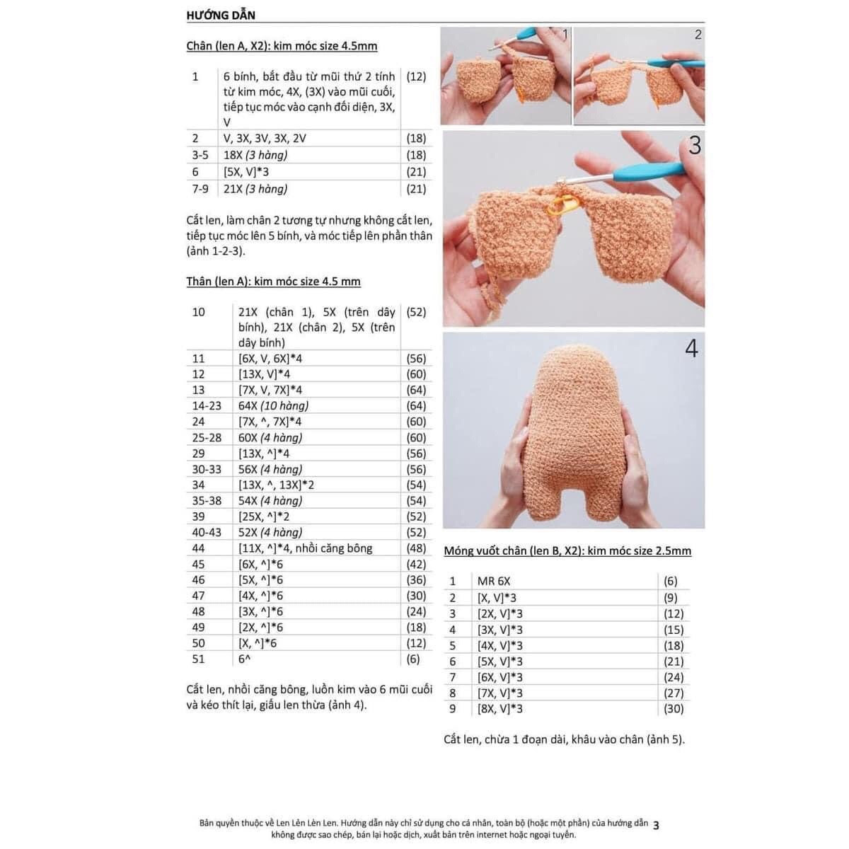 Hướng dẫn móc con lười.