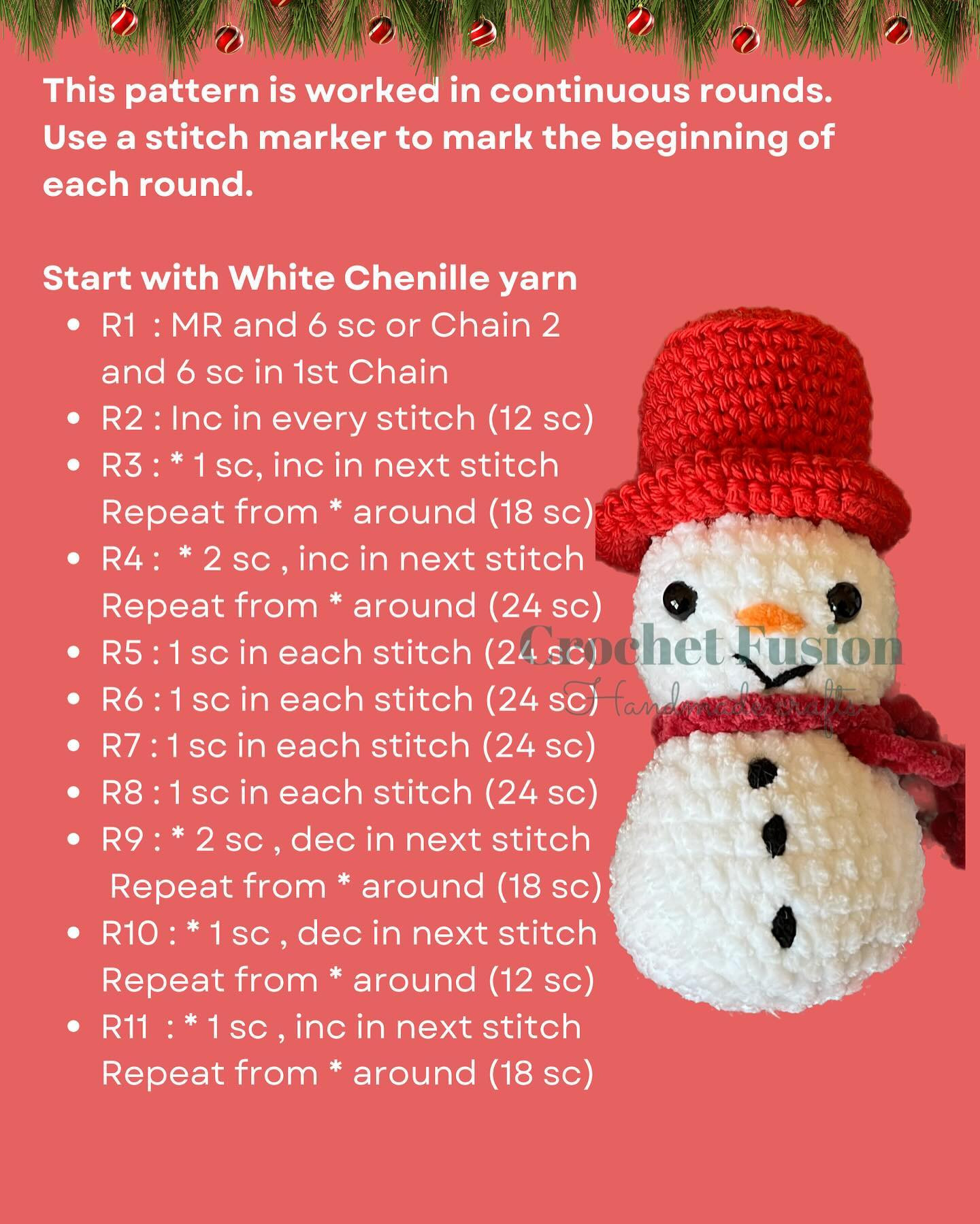 Hurray!! 🥳 So excited and happy to release my free Snowman pattern! ⛄️