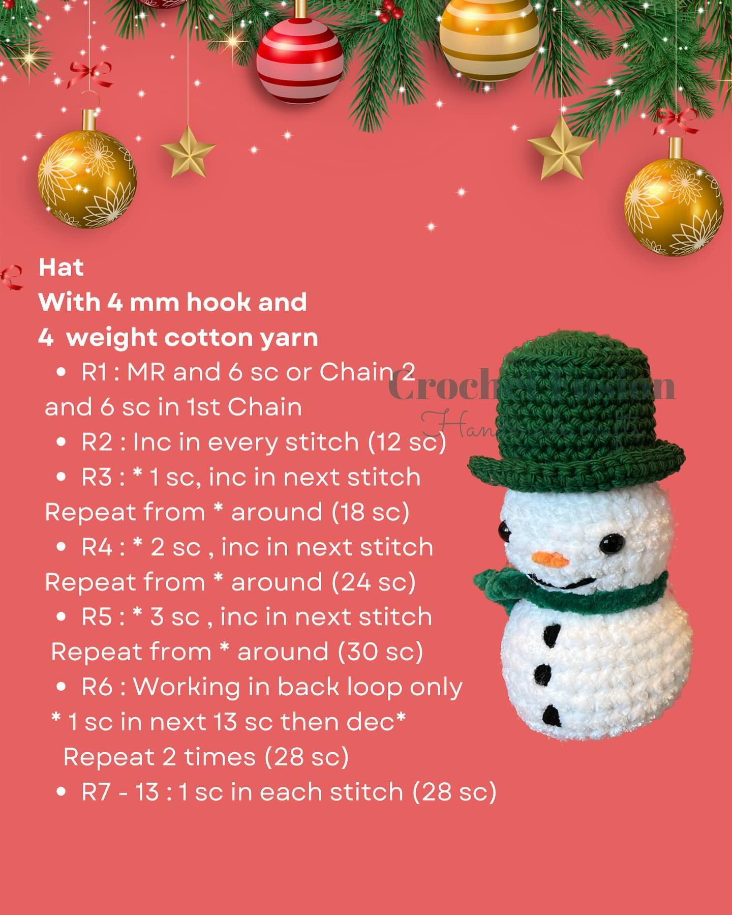 Hurray!! 🥳 So excited and happy to release my free Snowman pattern! ⛄️