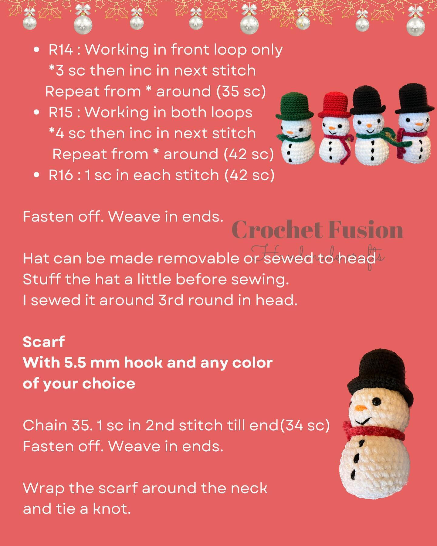 Hurray!! 🥳 So excited and happy to release my free Snowman pattern! ⛄️