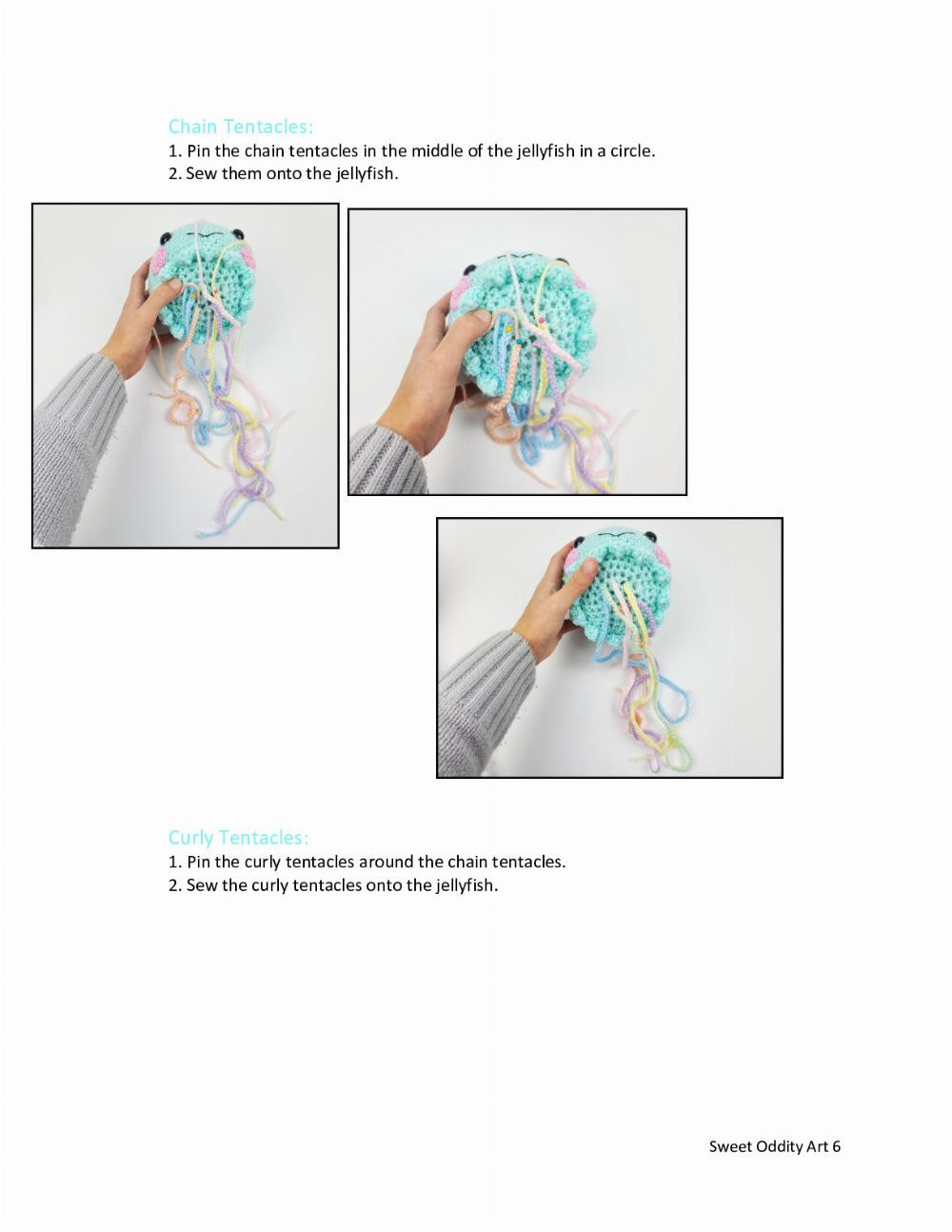 Jellyfish Crochet Pattern, Jellyfish crochet pattern wearing a bow