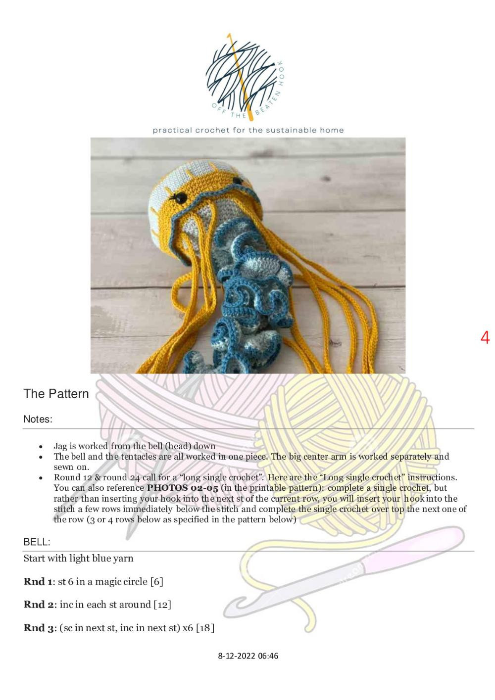 jellyfish free crochet pattern jag the sea nettle