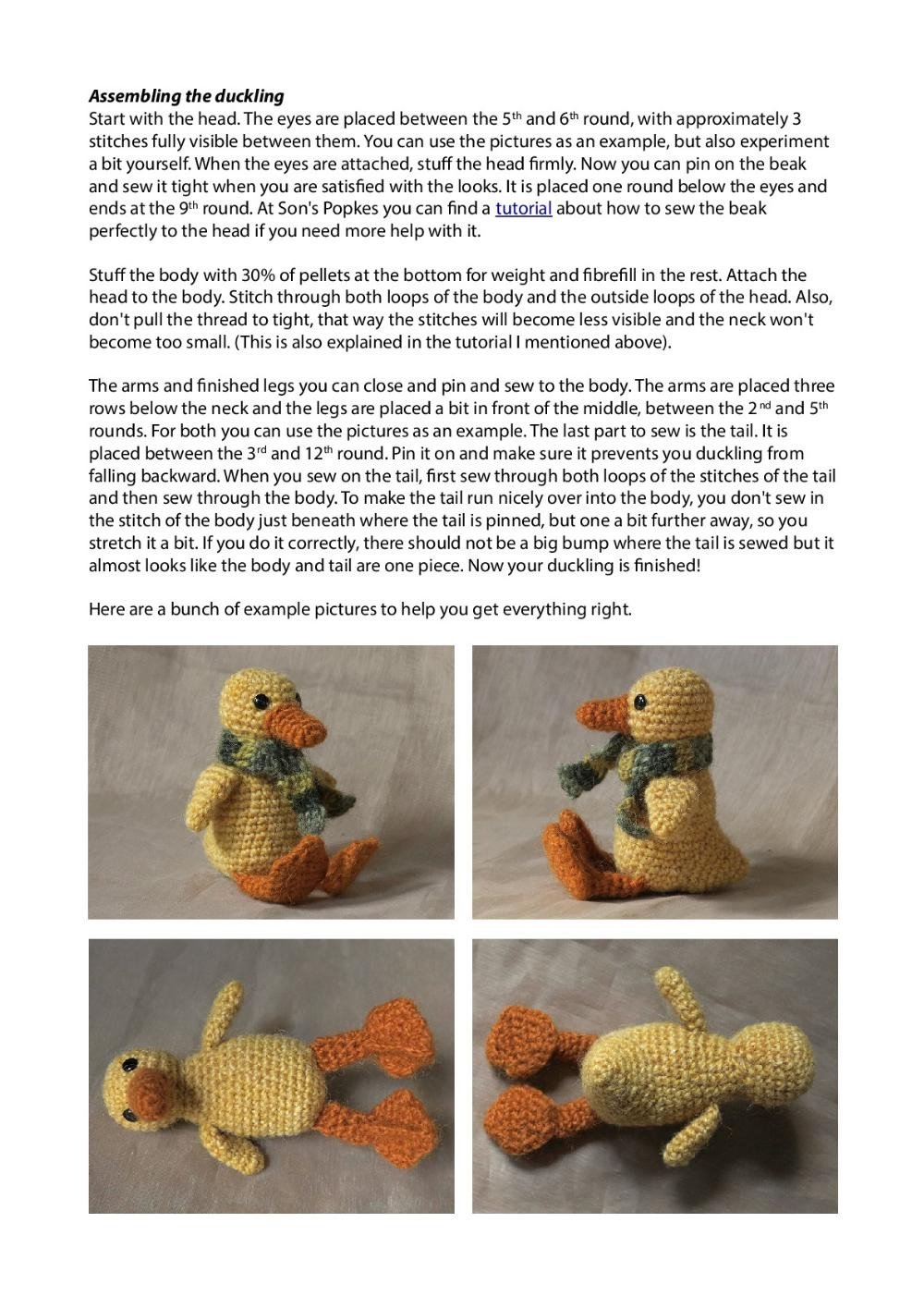 Jonesy, crochet duckling pattern