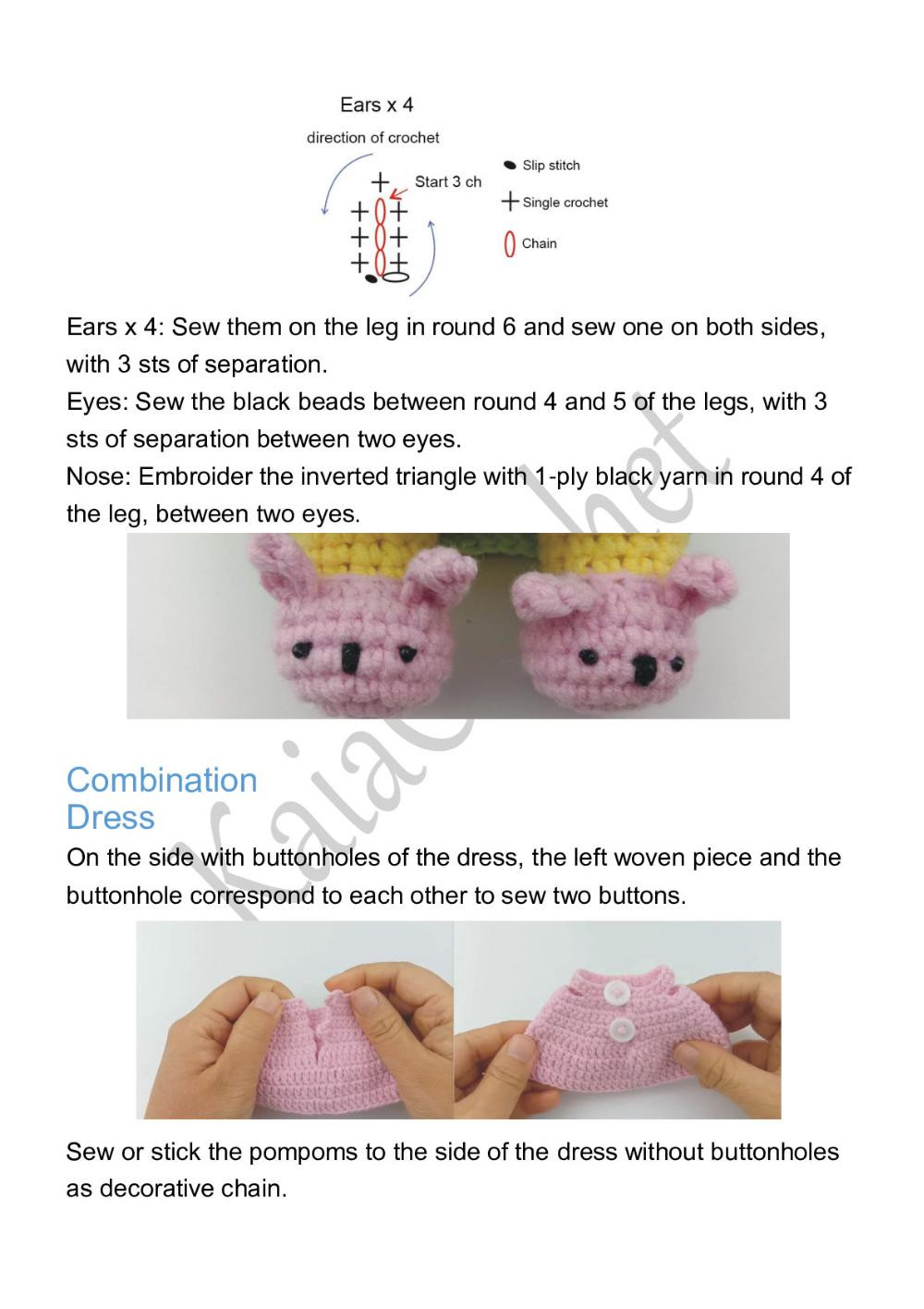 KaiaCrochet Pajama Party - Bunny Crochet Pattern