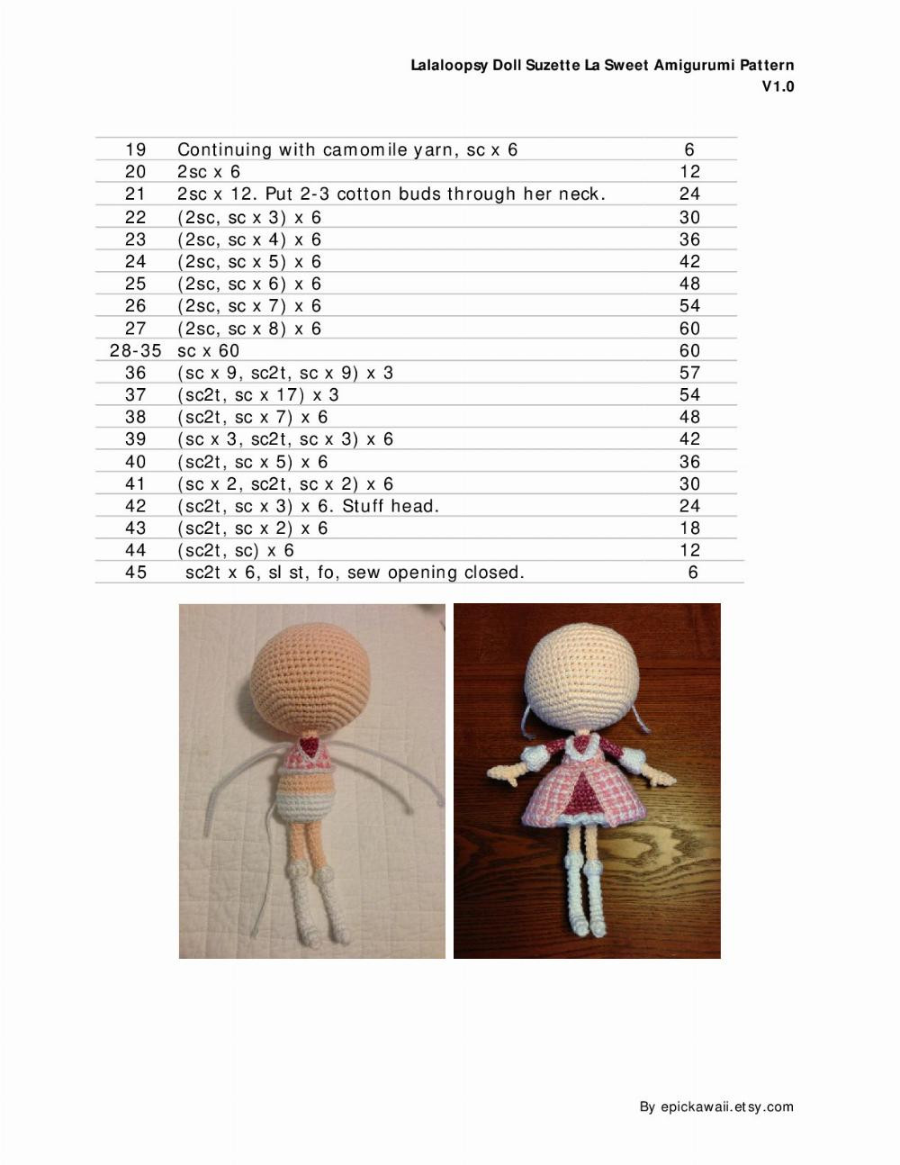 LALALOOPSY DOLL Suzette La Sweet AMIGURUMI PATTERN