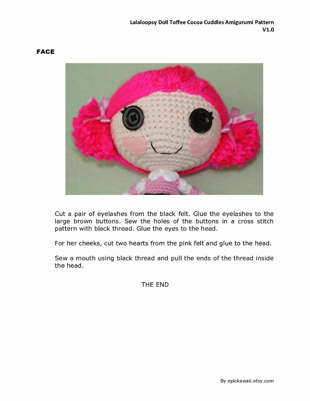 LALALOOPSY DOLL Toffee Cocoa Cuddles AMIGURUMI PATTERN