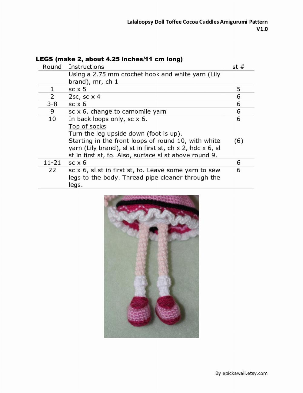 LALALOOPSY DOLL Toffee Cocoa Cuddles AMIGURUMI PATTERN