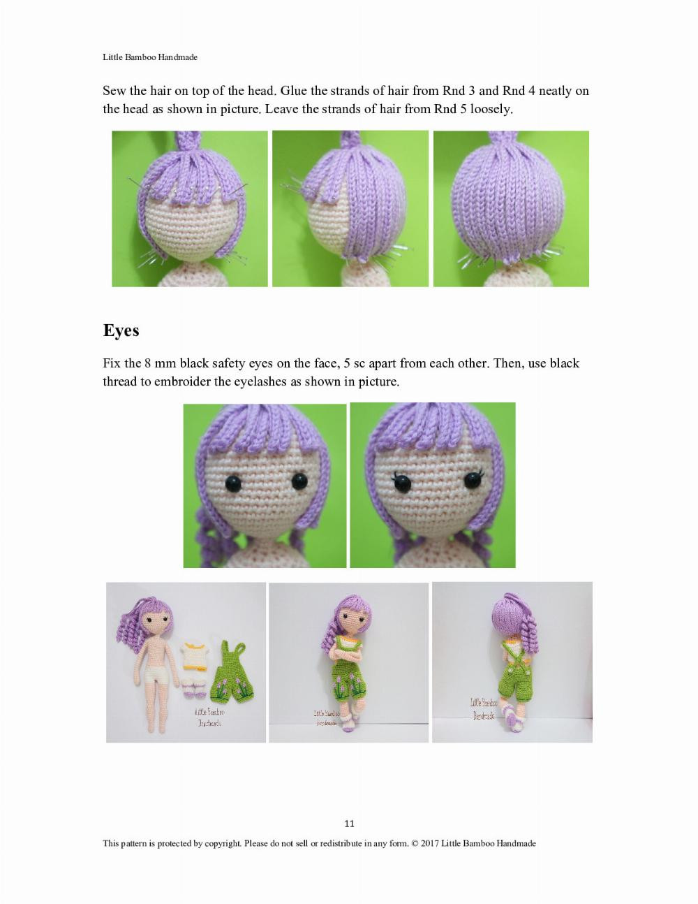 lavender girl amigugumi crochet pattern