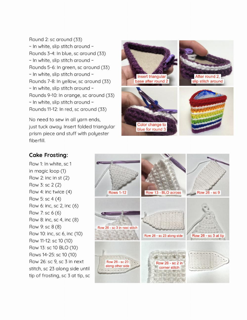 LGBTQIA+ Cake Slice Free Pattern