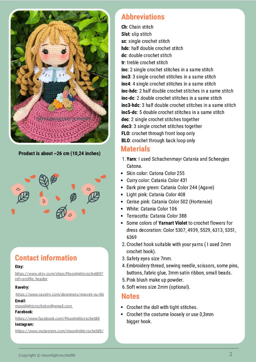 lily doll, Blonde girl doll crochet pattern wearing pink dress.