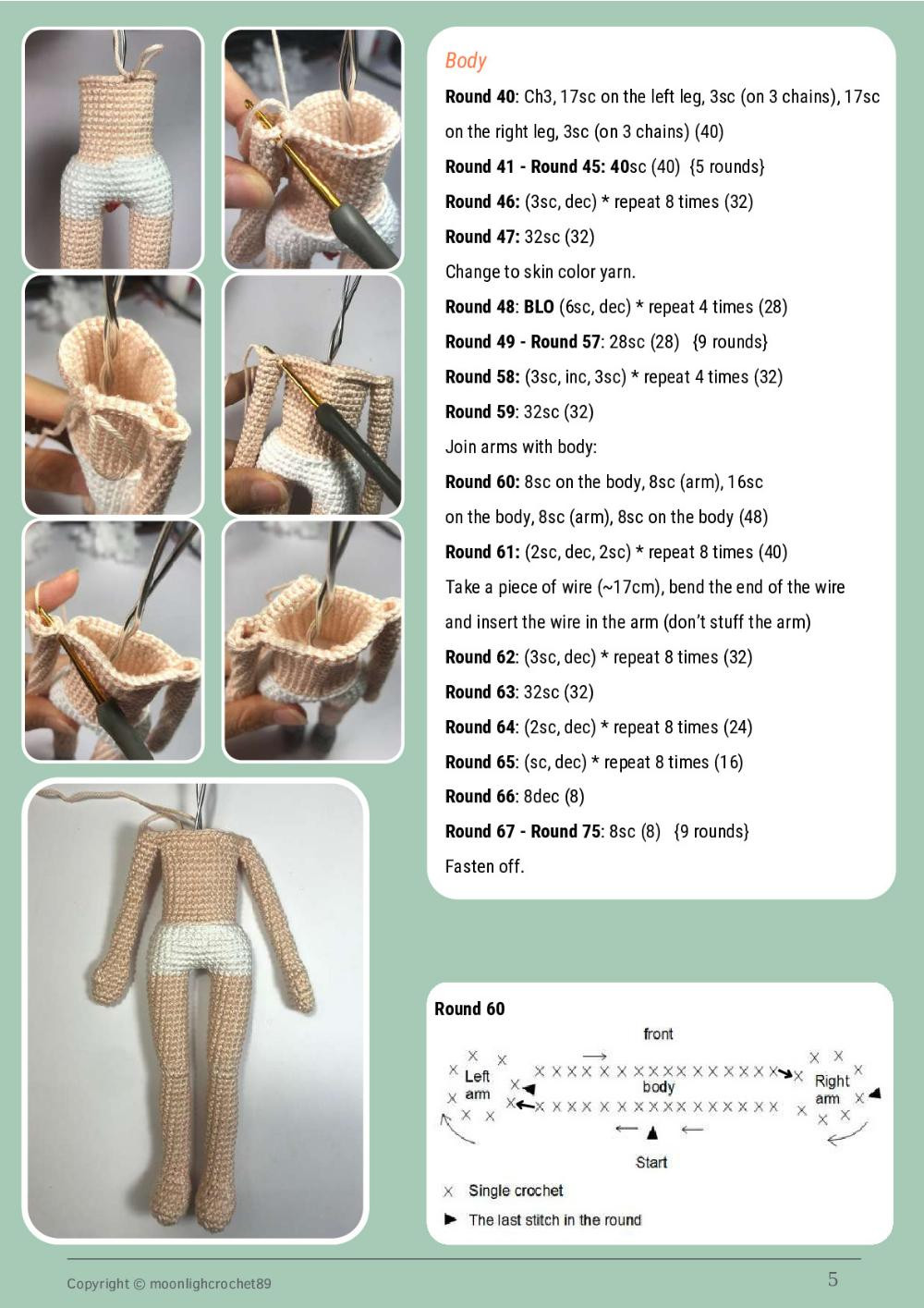 lily doll, Blonde girl doll crochet pattern wearing pink dress.