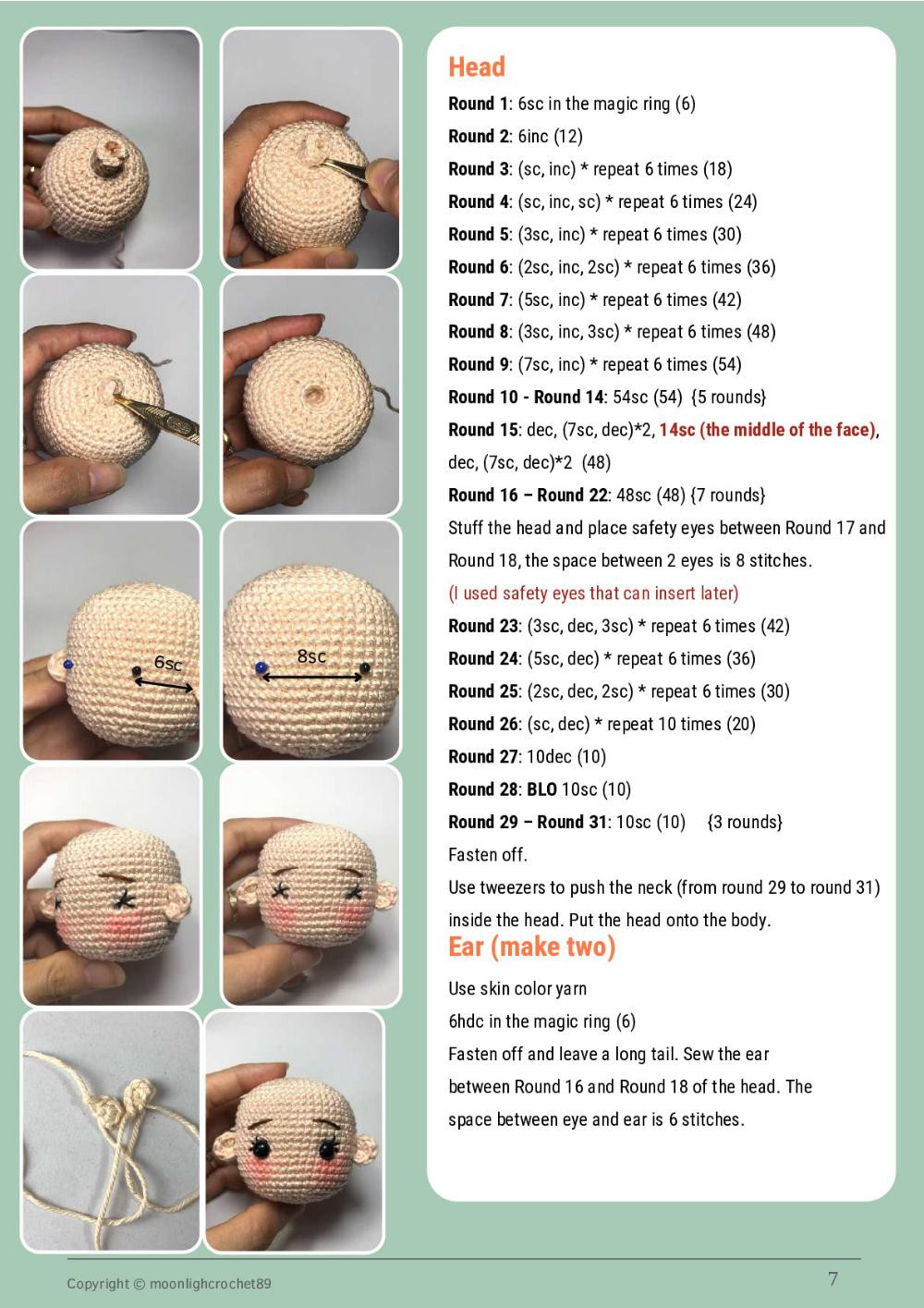 lily doll, Blonde girl doll crochet pattern wearing pink dress.