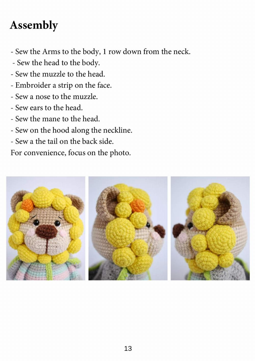 lion cub bubble crochet pattern