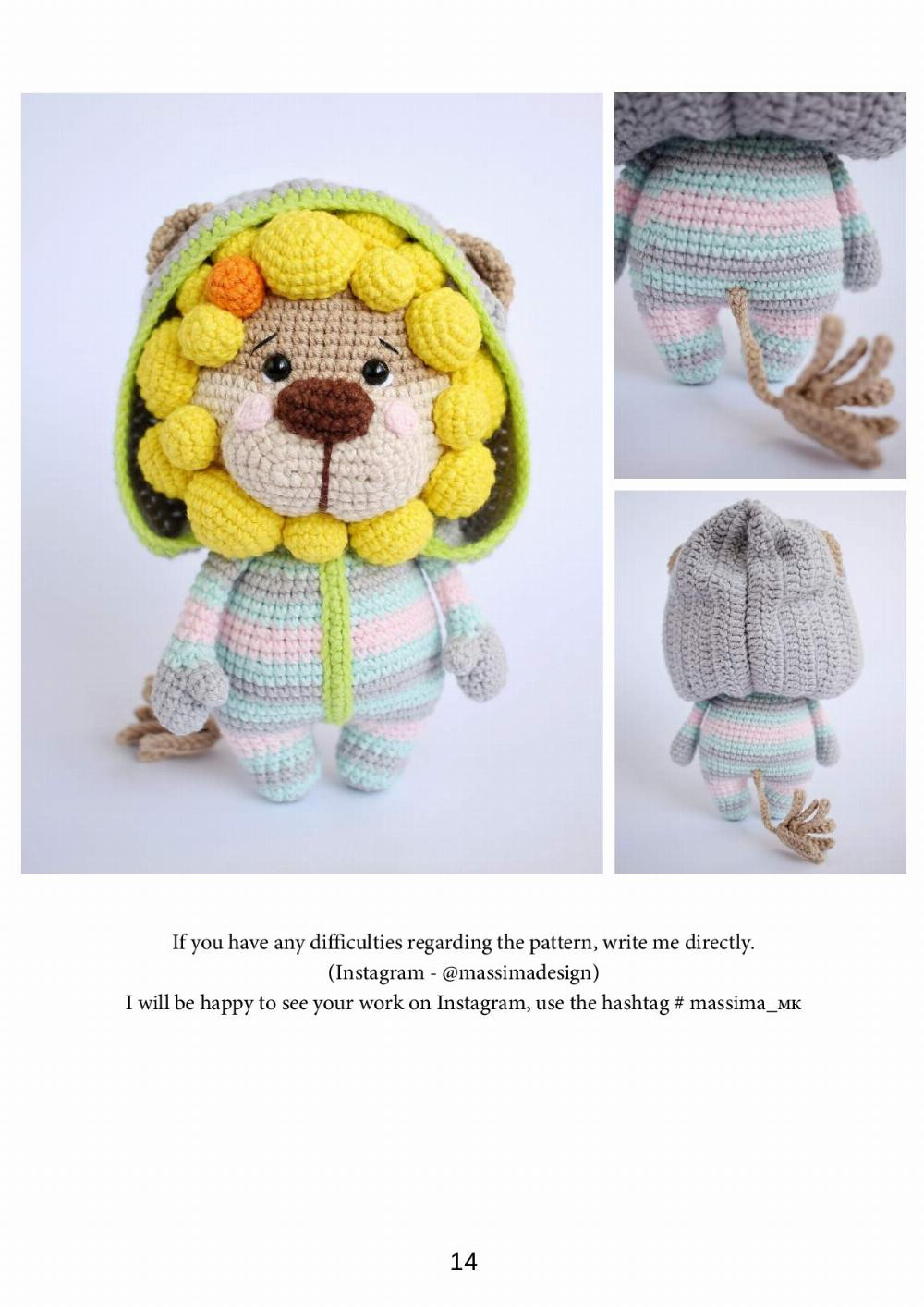 lion cub bubble crochet pattern