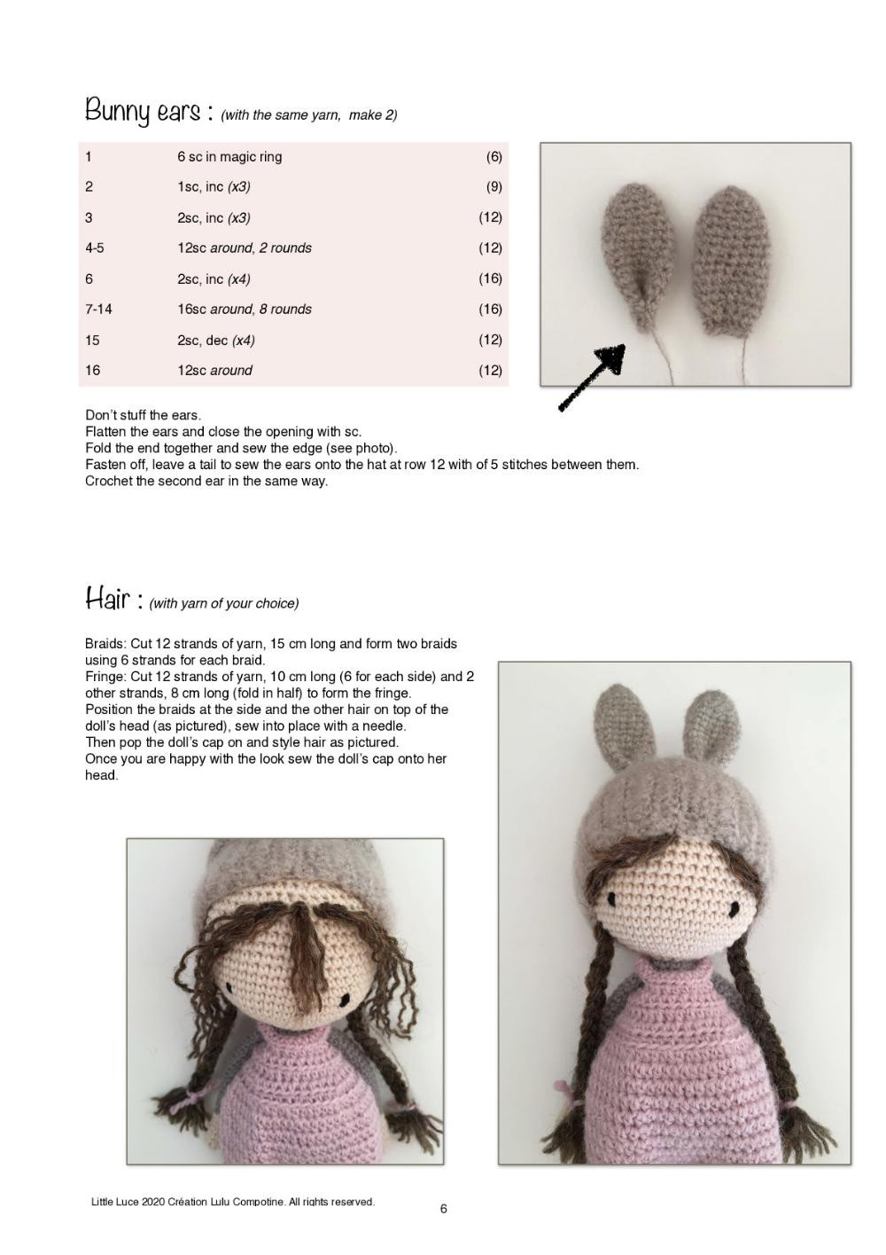 Little Luce doll Crochet pattern