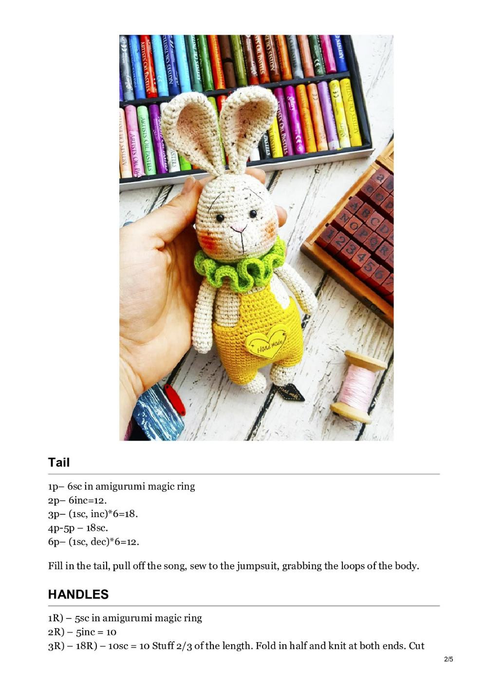 Lovely bunny amigurumi free crochet pattern