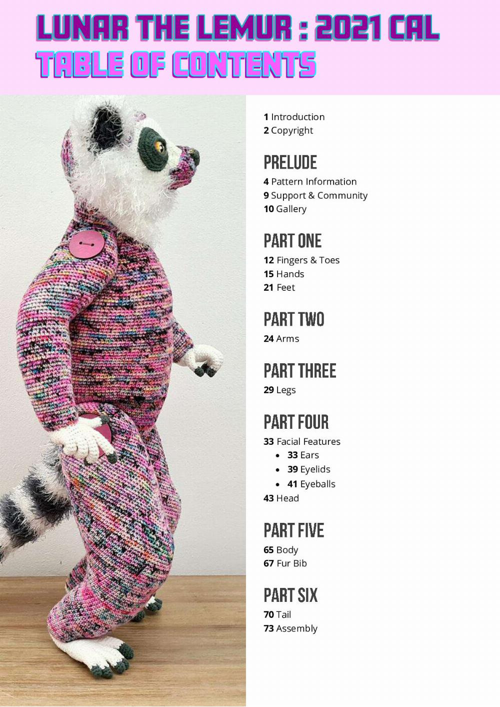 lunar the lemur crochet pattern