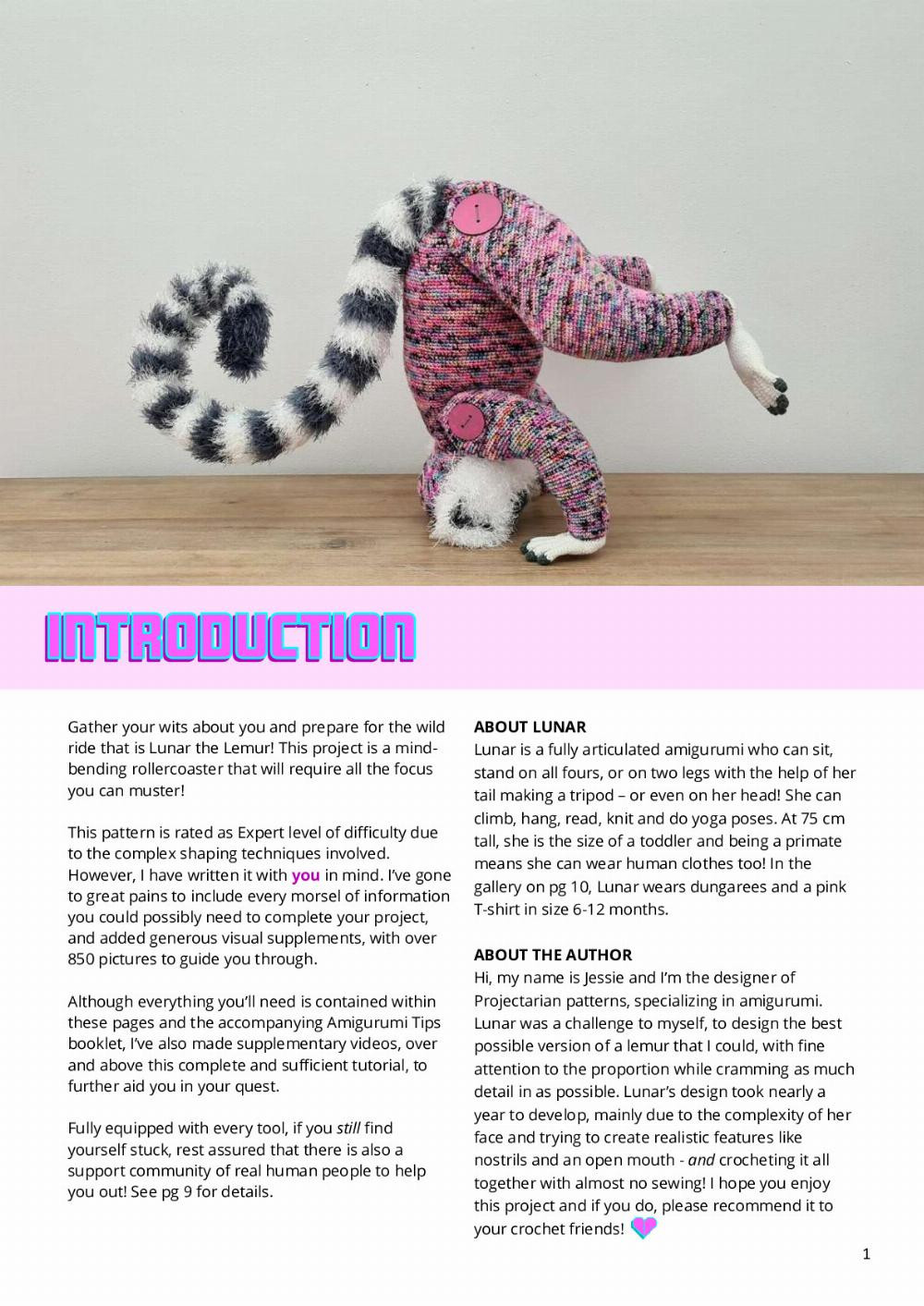 lunar the lemur crochet pattern