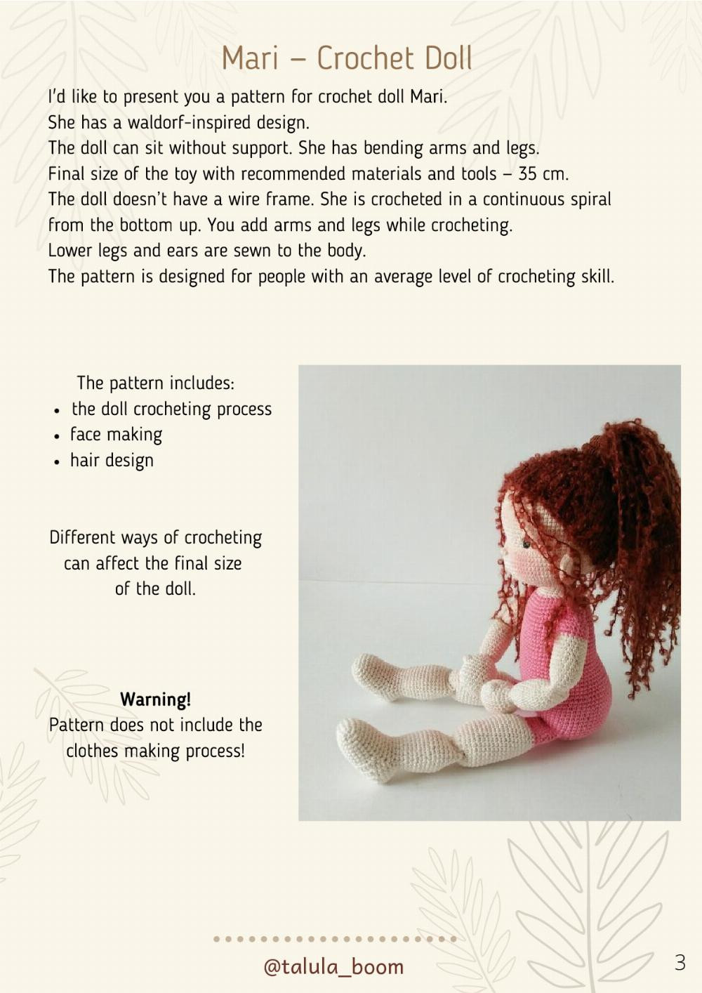 MARI . Crochet Doll PDF PATTERN