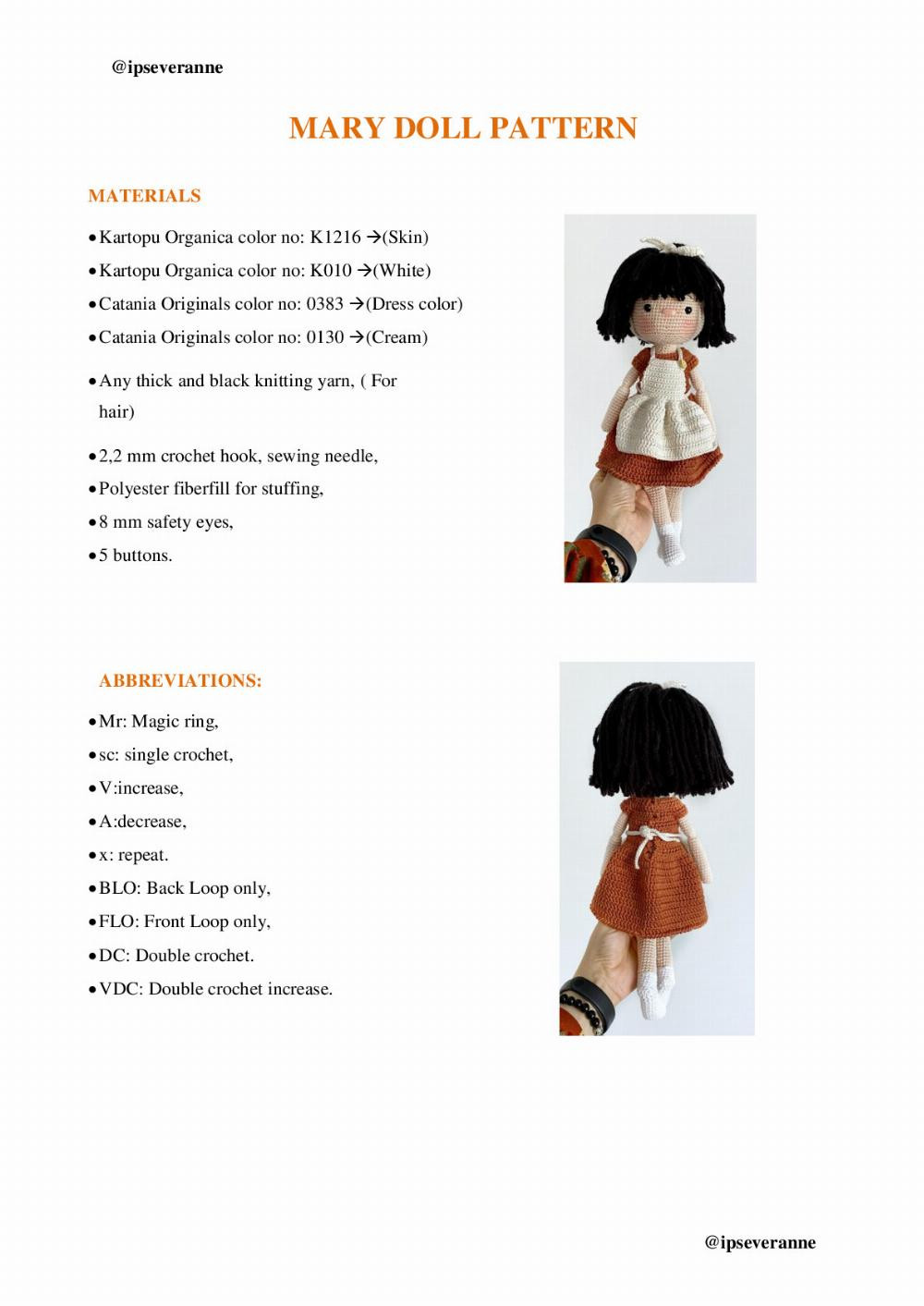 MARY DOLL PATTERN