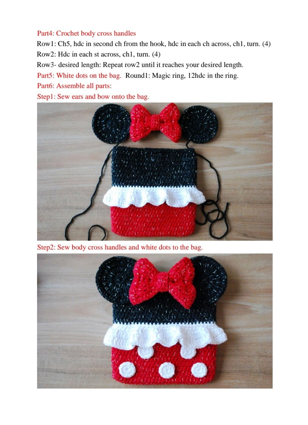 mickey handbag crochet pattern