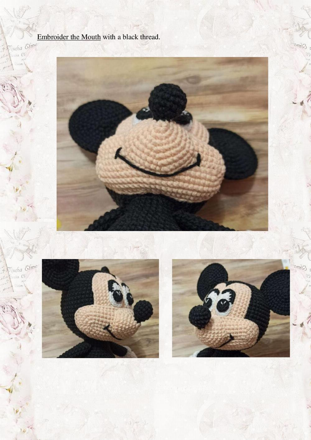 mickey mouse crochet pattern with red pants