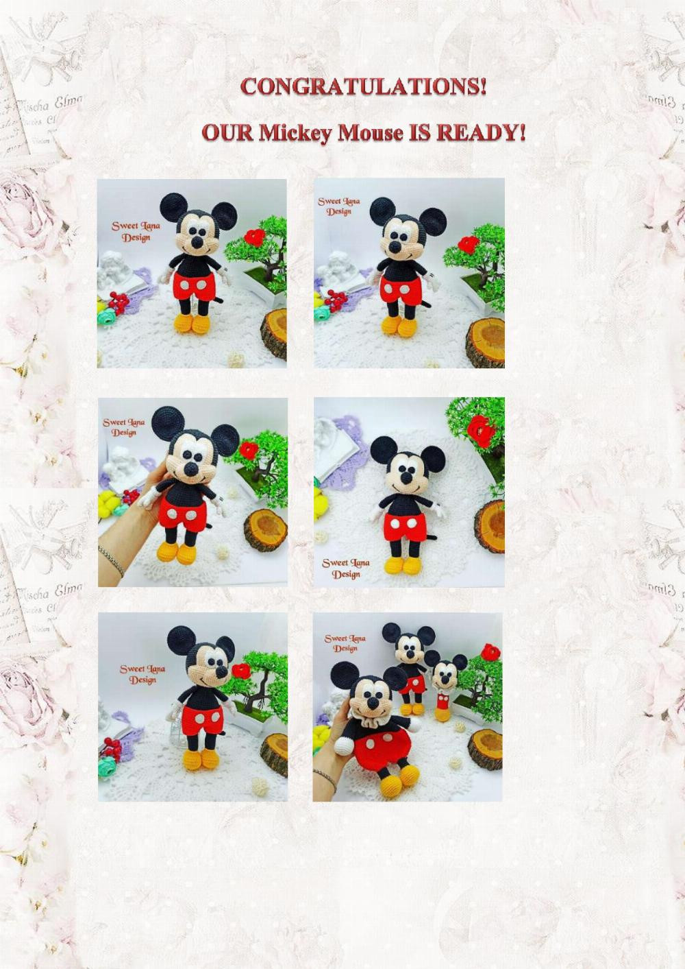 mickey mouse crochet pattern with red pants